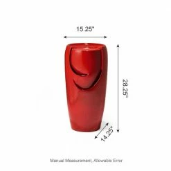 Glitzhome 29.25 in. H Oversized Red Ceramic Pot Fountain with Pump and LED Light 14 Glitzhome 29.25 in. H Oversized Red Ceramic Pot Fountain with Pump and LED Light -Design Toscano Sales Store glitzhome freestanding fountains 2007300041 4f 1000
