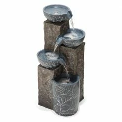 Glitzhome 32.75 in. H Natural Leaf Textured 4-Tier Resin Outdoor Fountain with Pump and Light (KD) 17 Glitzhome 32.75 in. H Natural Leaf Textured 4-Tier Resin Outdoor Fountain with Pump and Light (KD) -Design Toscano Sales Store glitzhome freestanding fountains 2007300047 44 1000