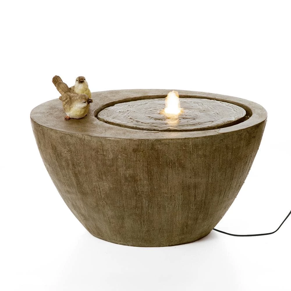 Glitzhome 25 in. L Polyresin Spring Birds Outdoor Fountain With Pump and LED Light (KD) 3 Glitzhome 25 in. L Polyresin Spring Birds Outdoor Fountain With Pump and LED Light (KD)