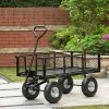 Glitzhome 4 cu. ft. Heavy-Duty Black Steel Utility Garden Cart -Design Toscano Sales Store glitzhome garden carts 2003400002 64 1000