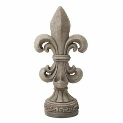 Glitzhome 27.25 in. H MGO Standing Fleur De Lis Garden Statue -Design Toscano Sales Store glitzhome garden statues 2025400016 1f 1000