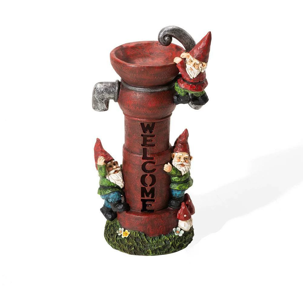 Glitzhome 16.5 in. H Solar Polyresin Water Pump Gnome Garden Statue 9 Glitzhome 16.5 in. H Solar Polyresin Water Pump Gnome Garden Statue - Image 7