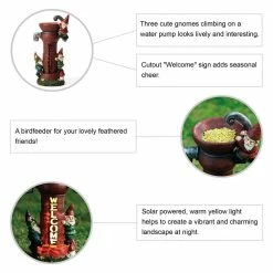 Glitzhome 16.5 in. H Solar Polyresin Water Pump Gnome Garden Statue 15 Glitzhome 16.5 in. H Solar Polyresin Water Pump Gnome Garden Statue -Design Toscano Sales Store glitzhome garden statues 2025400020 4f 1000