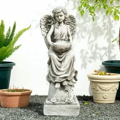 Glitzhome 31.25 in. H MGO Angel Garden Statue -Design Toscano Sales Store glitzhome garden statues 2025400025 31 1000