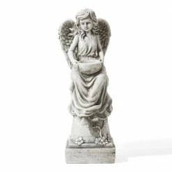 Glitzhome 31.25 in. H MGO Angel Garden Statue