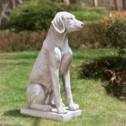 Glitzhome 28.25 in. H MGO Sitting Labrador Retriever Dog Garden Statue -Design Toscano Sales Store glitzhome garden statues gh2025400006 31 1000