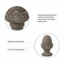 Glitzhome 16.5 in. H MGO Artichoke Garden Statue -Design Toscano Sales Store glitzhome garden statues gh2025400014 c3 1000
