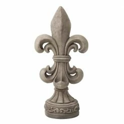 Glitzhome 27.25 in. H MGO Standing Fleur De Lis Garden Statue -Design Toscano Sales Store glitzhome garden statues gh2025400016 1f 1000
