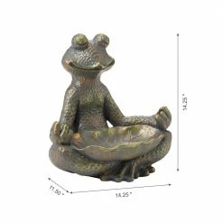 Glitzhome 14.25 in. H Bronze MGO Yoga Frog Garden Statue -Design Toscano Sales Store glitzhome garden statues gh2025400017 4f 1000