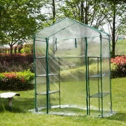 Glitzhome 56.25 in. W x 28.75 in. D x 76.75 in. H PVC 5 Layers Greenhouse -Design Toscano Sales Store glitzhome portable greenhouses 1429004162 c3 1000