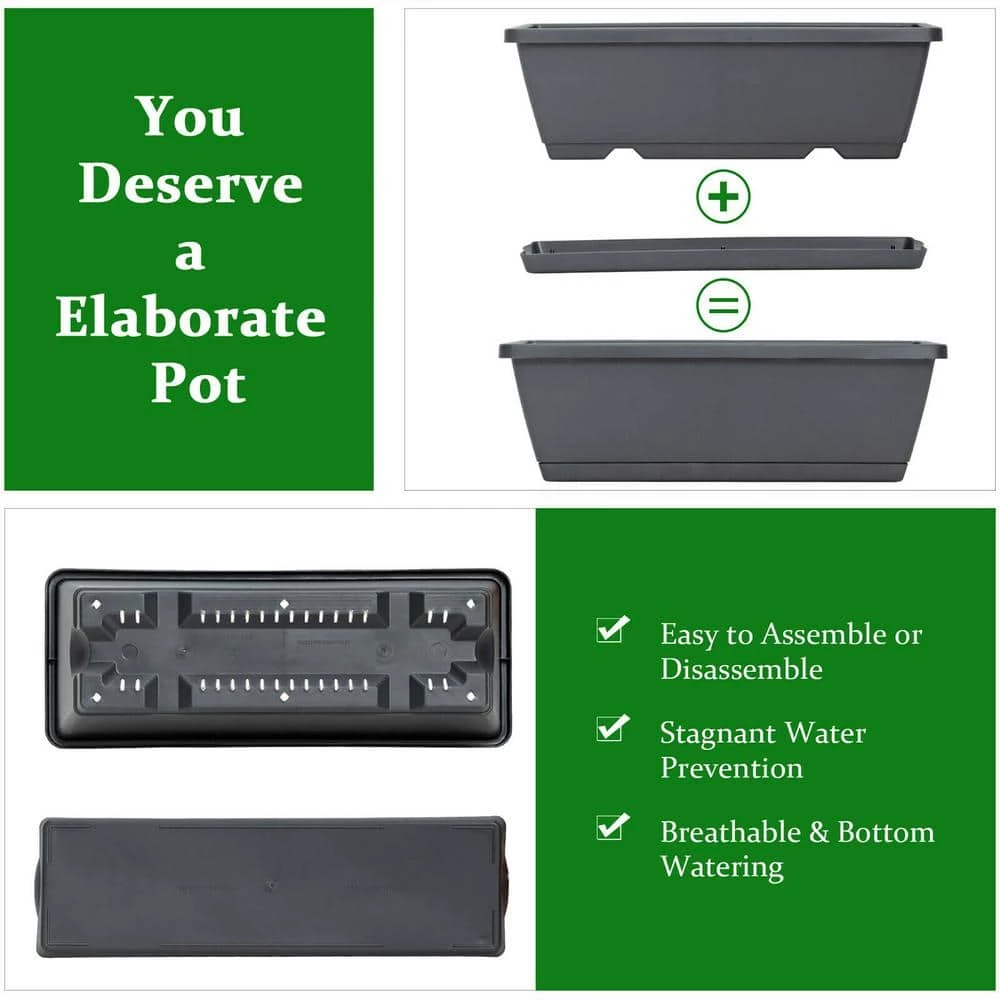 Costway 22.5 in. L x 27 in. W x 45 in. H Black Plastic Vertical Raised Bed 5-Tier 8 Costway 22.5 in. L x 27 in. W x 45 in. H Black Plastic Vertical Raised Bed 5-Tier - Image 6