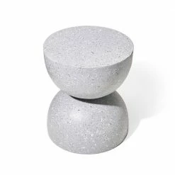 Glitzhome 17.75 in. H Multi-Functional MGO Resin Gray Terrazzo Garden Stool or Outdoor Planter Stand or Accent Table -Design Toscano Sales Store gray glitzhome plant stands 2029500002 1f 1000