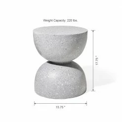 Glitzhome 17.75 in. H Multi-Functional MGO Resin Gray Terrazzo Garden Stool or Outdoor Planter Stand or Accent Table -Design Toscano Sales Store gray glitzhome plant stands 2029500002 4f 1000