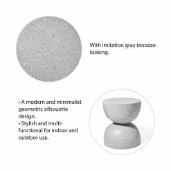 Glitzhome 17.75 in. H Multi-Functional MGO Resin Gray Terrazzo Garden Stool or Outdoor Planter Stand or Accent Table -Design Toscano Sales Store gray glitzhome plant stands 2029500002 c3 1000
