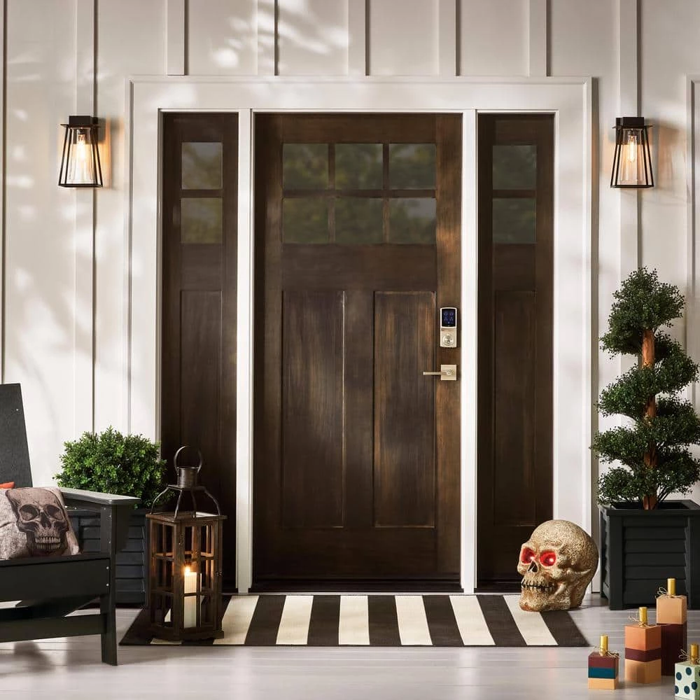 Glitzhome Oversized Natural Grey Farmhouse Wood/Metal Lantern (Set of 2) 4 Glitzhome Oversized Natural Grey Farmhouse Wood/Metal Lantern (Set of 2) - Image 2