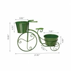 Glitzhome 21.5 in. L Metal Green Bicycle Plant Stand (KD) -Design Toscano Sales Store green glitzhome plant pots 2007200025 c3 1000