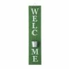 Glitzhome 42 in. H Wooden Washed Green WELCOME Porch Sign with Metal Planter -Design Toscano Sales Store green glitzhome plant pots 2007200036 64 1000