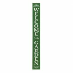 Glitzhome 60 in. H Green Oversized Wooden "Welcome to the Garden" Porch Sign (KD)