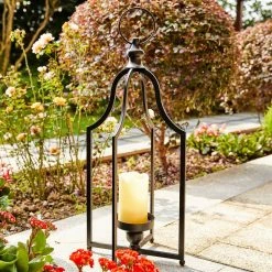 Glitzhome 22.00 in. H Modern Farmhouse Black Metal Lantern (KD) 13 Glitzhome 22.00 in. H Modern Farmhouse Black Metal Lantern (KD) -Design Toscano Sales Store multi glitzhome outdoor lanterns 2009000013 31 1000