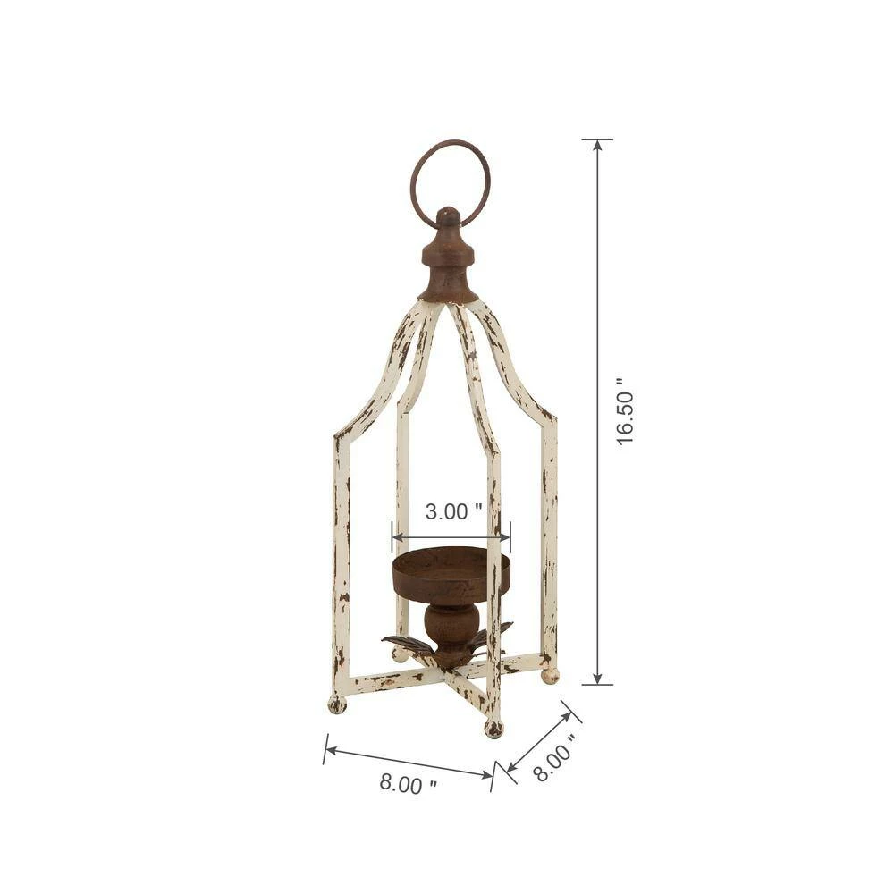 Glitzhome 16.50 in. H Small Farmhouse Metal Lantern 5 Glitzhome 16.50 in. H Small Farmhouse Metal Lantern - Image 3