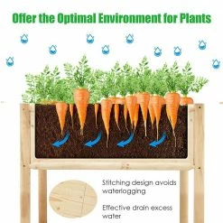 Costway 42 in. L x 30 in. W x 32 in. H Beige Wood Raised Bed Elevated 17 Costway 42 in. L x 30 in. W x 32 in. H Beige Wood Raised Bed Elevated -Design Toscano Sales Store natural costway elevated garden beds gt3594 44 1000