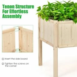 Costway 42 in. L x 30 in. W x 32 in. H Beige Wood Raised Bed Elevated 13 Costway 42 in. L x 30 in. W x 32 in. H Beige Wood Raised Bed Elevated -Design Toscano Sales Store natural costway elevated garden beds gt3594 66 1000