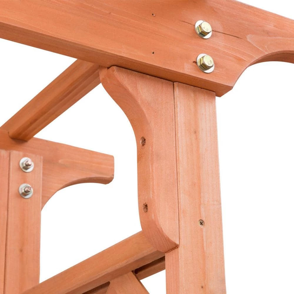 Costway 88 in. x 60 in. Fir Wood Arbor Trellis Pergola Outdoor Patio Plant 7 Costway 88 in. x 60 in. Fir Wood Arbor Trellis Pergola Outdoor Patio Plant - Image 5