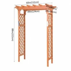 Costway 88 in. x 60 in. Fir Wood Arbor Trellis Pergola Outdoor Patio Plant 9 Costway 88 in. x 60 in. Fir Wood Arbor Trellis Pergola Outdoor Patio Plant -Design Toscano Sales Store orange yellow costway arbors cyw50348 c3 1000