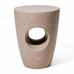 Glitzhome 18 in. H Multi-Functional MGO Resin Pink Terrazzo Garden Stool or Outdoor Planter Stand or Accent Table -Design Toscano Sales Store sand glitzhome plant stands 2029500004 1f 1000