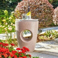 Glitzhome 18 in. H Multi-Functional MGO Resin Pink Terrazzo Garden Stool or Outdoor Planter Stand or Accent Table -Design Toscano Sales Store sand glitzhome plant stands 2029500004 44 1000