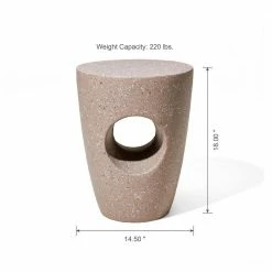 Glitzhome 18 in. H Multi-Functional MGO Resin Pink Terrazzo Garden Stool or Outdoor Planter Stand or Accent Table -Design Toscano Sales Store sand glitzhome plant stands 2029500004 4f 1000