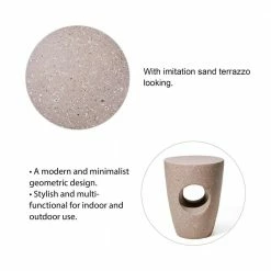 Glitzhome 18 in. H Multi-Functional MGO Resin Pink Terrazzo Garden Stool or Outdoor Planter Stand or Accent Table -Design Toscano Sales Store sand glitzhome plant stands 2029500004 c3 1000