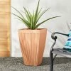 Glitzhome 22.75 in. H Oversized Eco-Friendly PE Terracotta Tapered Tall Fluted Pot Planter (2-Pack) -Design Toscano Sales Store terra cotta glitzhome plant pots 2022800009 64 1000