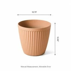 Glitzhome 15.5 in. H Oversized Eco-Friendly PE Terracotta Round Fluted Pot Planter (2-Pack) 10 Glitzhome 15.5 in. H Oversized Eco-Friendly PE Terracotta Round Fluted Pot Planter (2-Pack) -Design Toscano Sales Store terra cotta glitzhome plant pots 2022800016 c3 1000