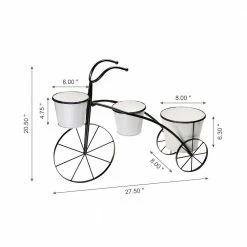 Glitzhome 27.5 in. L Oversized White Metal Enamel Bicycle Planter Stand KD -Design Toscano Sales Store white glitzhome plant pots 2007200029 c3 1000