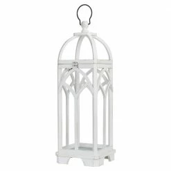 Glitzhome Wash White Farmhouse Wooden Church Window Frame Lanterns (Set of 2) 15 Glitzhome Wash White Farmhouse Wooden Church Window Frame Lanterns (Set of 2) -Design Toscano Sales Store whites glitzhome outdoor lanterns 2009000009 44 1000