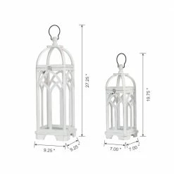 Glitzhome Wash White Farmhouse Wooden Church Window Frame Lanterns (Set of 2) 12 Glitzhome Wash White Farmhouse Wooden Church Window Frame Lanterns (Set of 2) -Design Toscano Sales Store whites glitzhome outdoor lanterns 2009000009 c3 1000